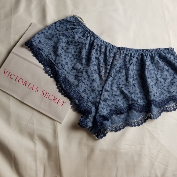 Victoria's Secret Pants - Victoria's secret blue lace shorts Size M